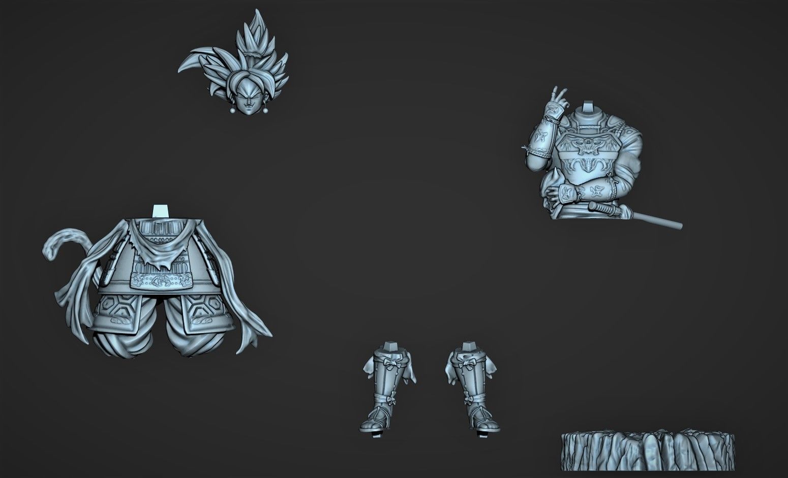 Goku Samurai Rose 3D print model_6