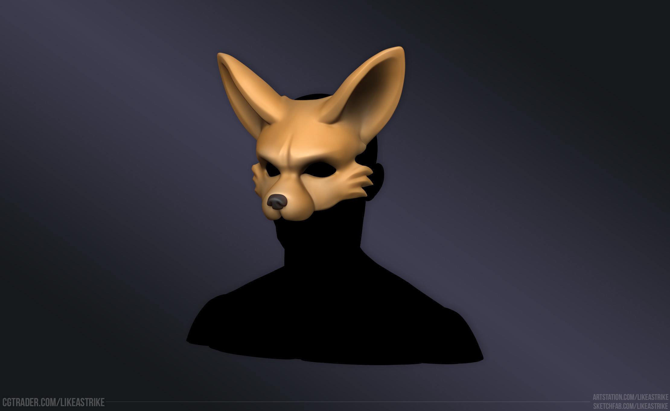 Fennec Mask 3D print model_1