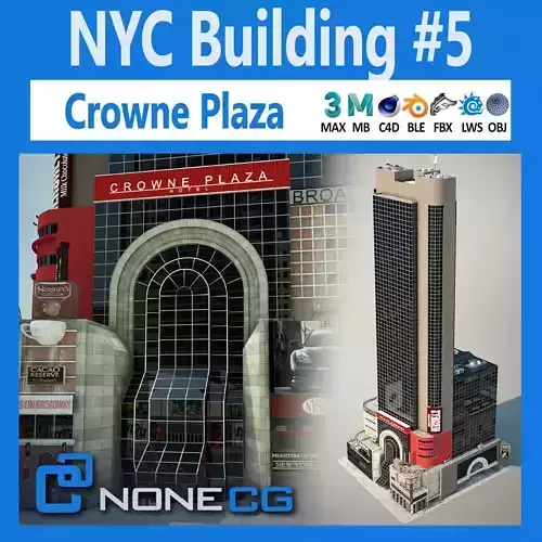 NYC Building Crowne Plaza Low-poly 3D model