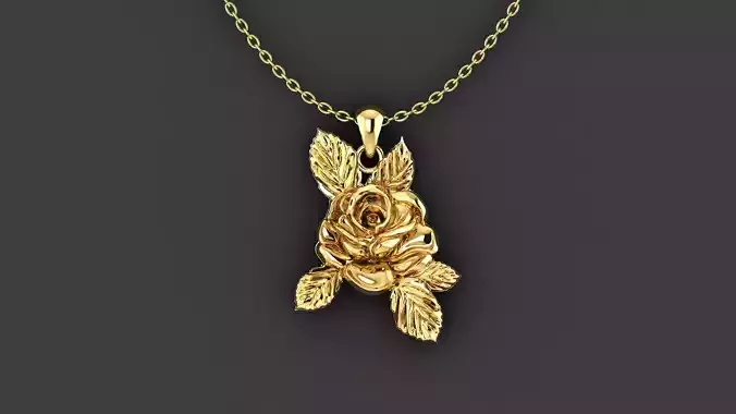 Rose Flower Plant Pendant Design