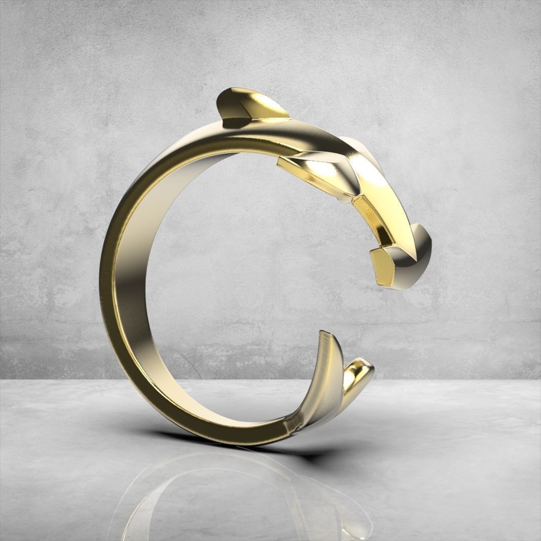 Hammerhead shark ring 3D print model_2