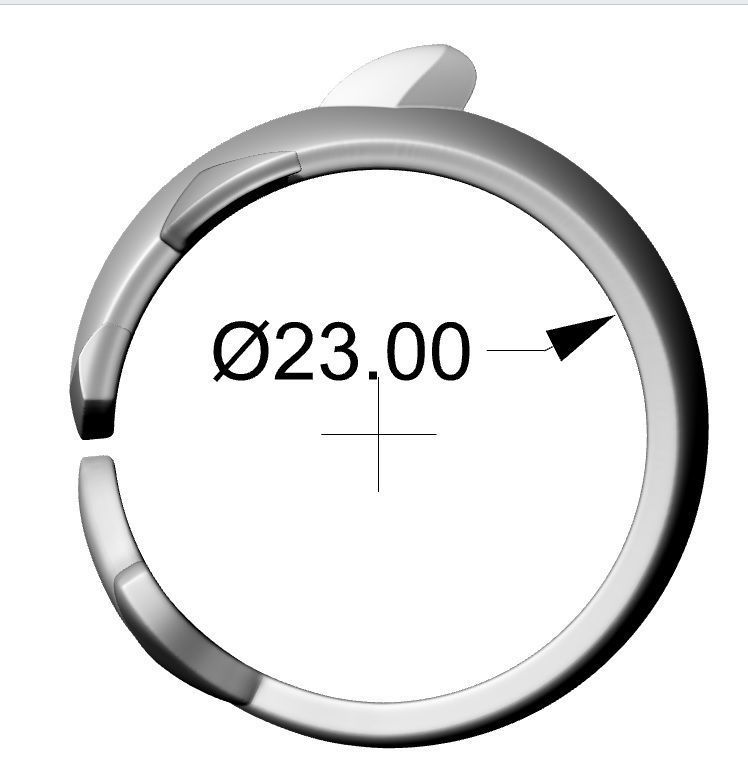 Hammerhead shark ring 3D print model_5