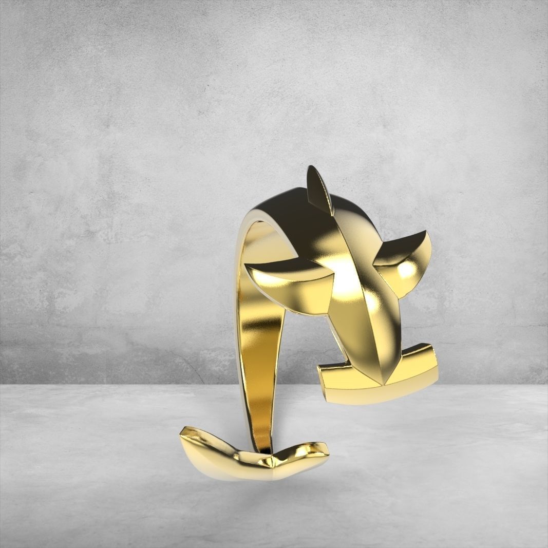 Hammerhead shark ring 3D print model_1