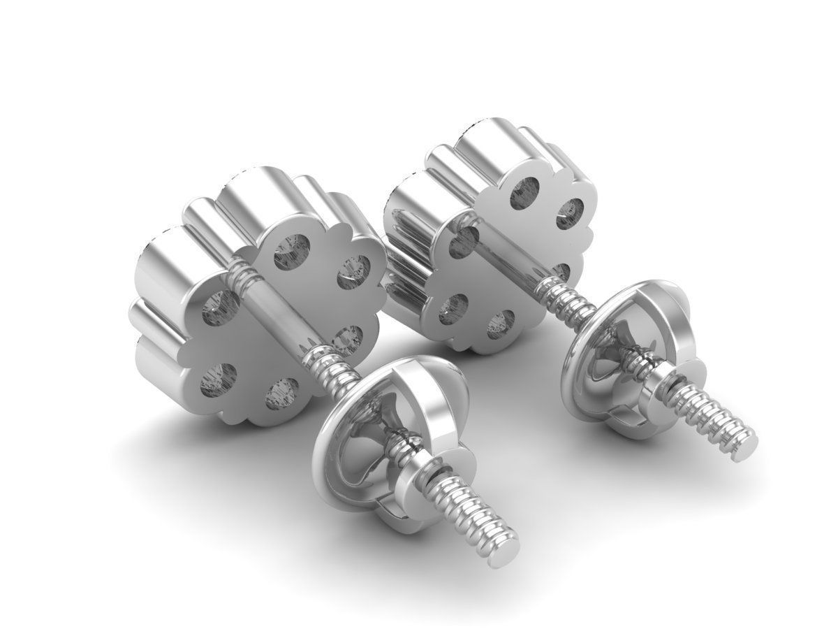 AV 495 Diamond cluster earrings 3D print model_6