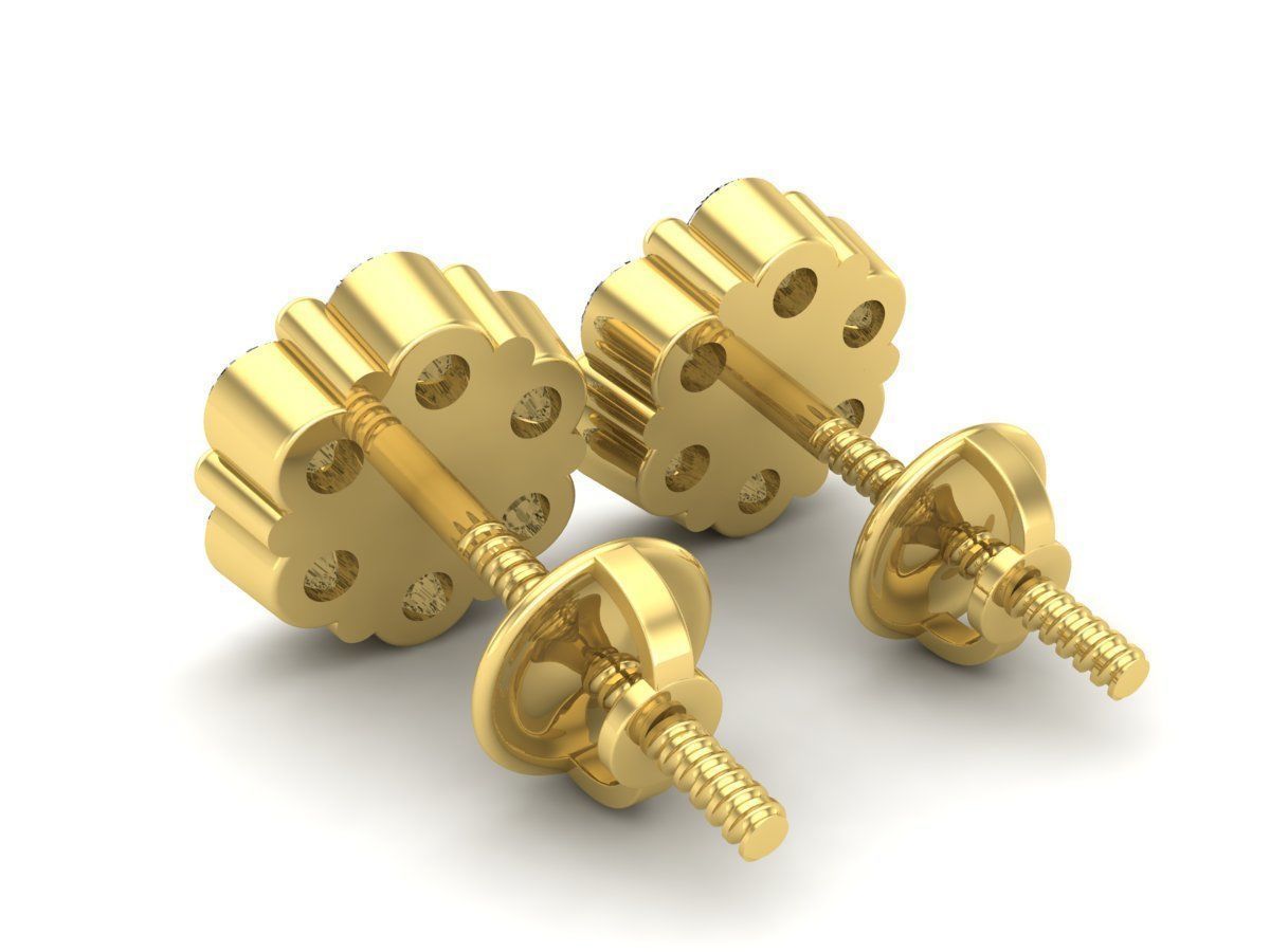 AV 495 Diamond cluster earrings 3D print model_8