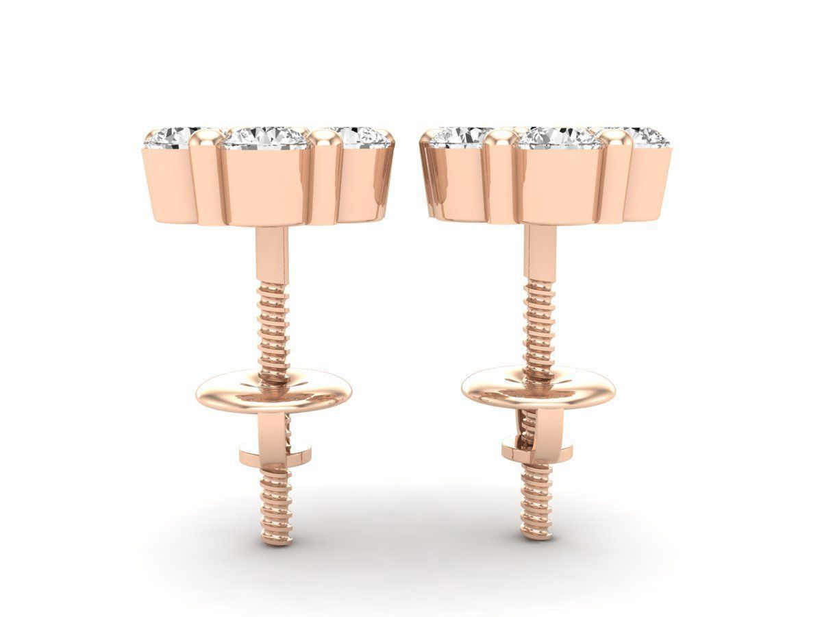 AV 495 Diamond cluster earrings 3D print model_11
