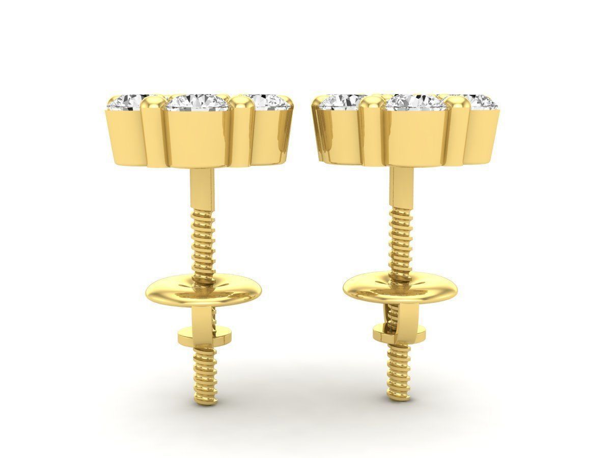 AV 495 Diamond cluster earrings 3D print model_12