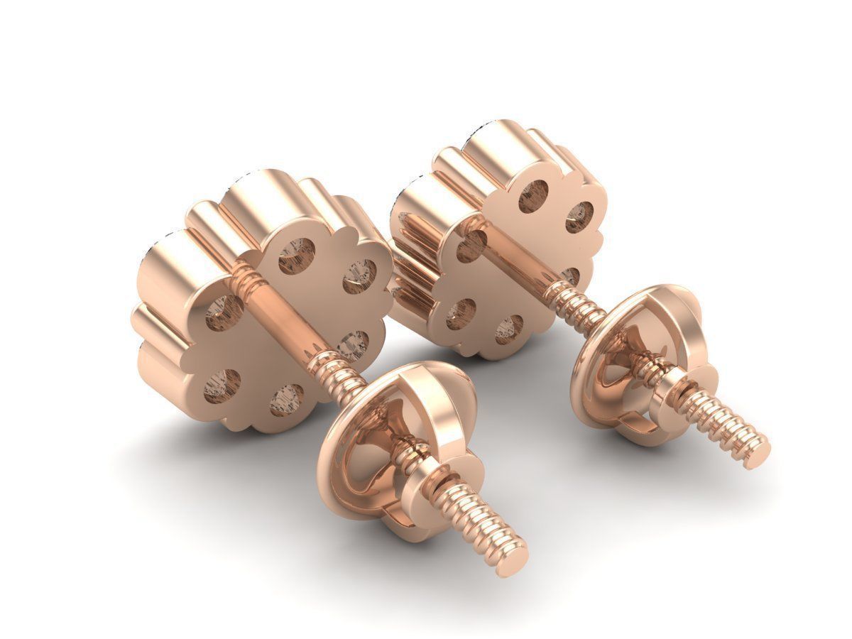 AV 495 Diamond cluster earrings 3D print model_7