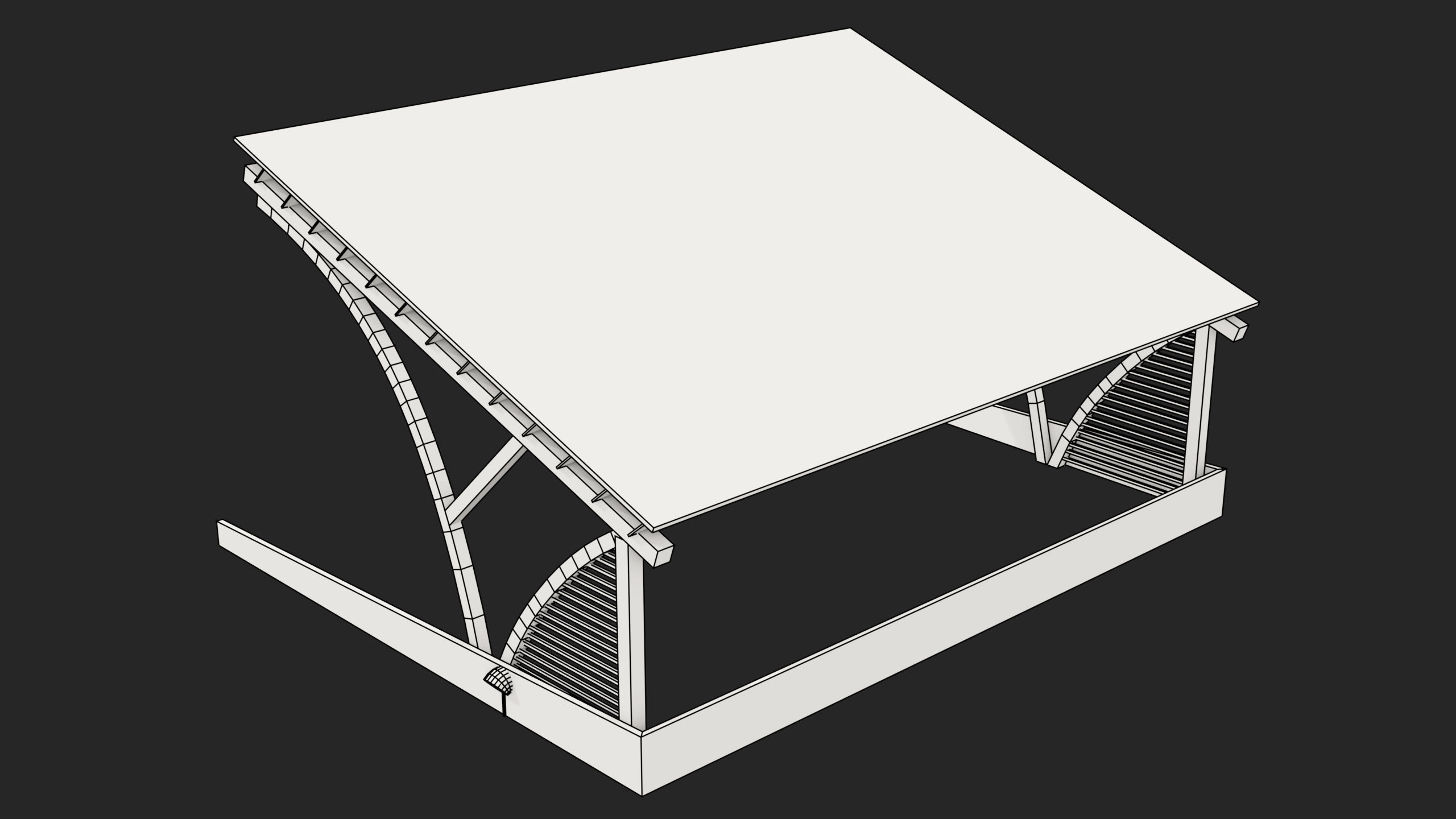 Wooden Car Parking Shed 01 All PBR Unity UE Textures Low-poly 3D model_18