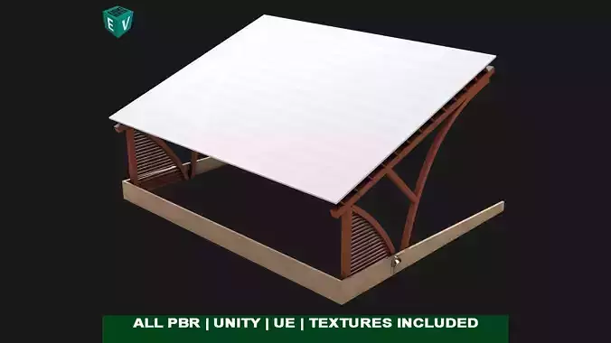 Wooden Car Parking Shed 01 All PBR Unity UE Textures Low-poly 3D model Wooden Car Parking Shed 01 All PBR Unity UE Textures Low-poly 3D model