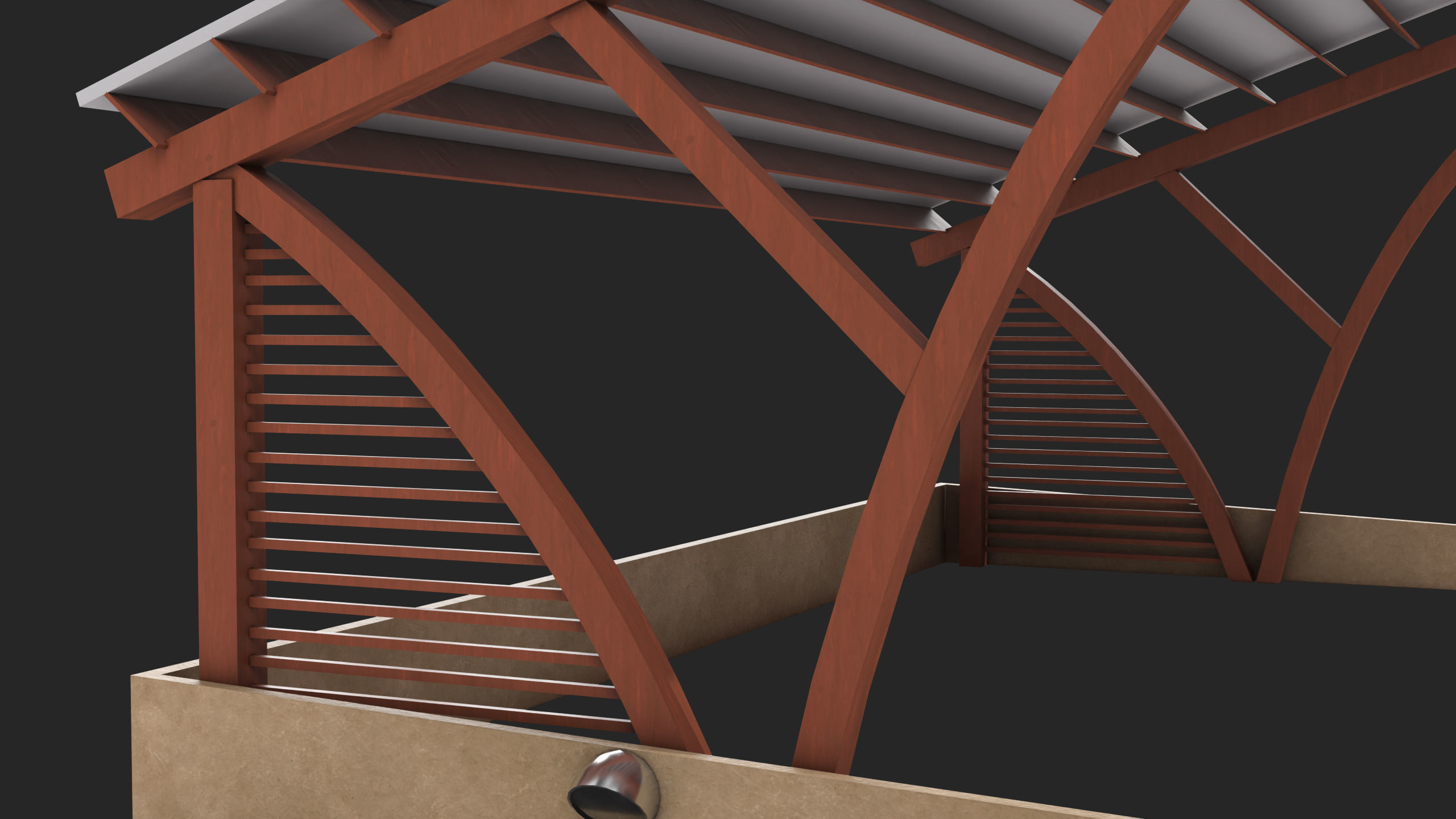 Wooden Car Parking Shed 01 All PBR Unity UE Textures Low-poly 3D model_6