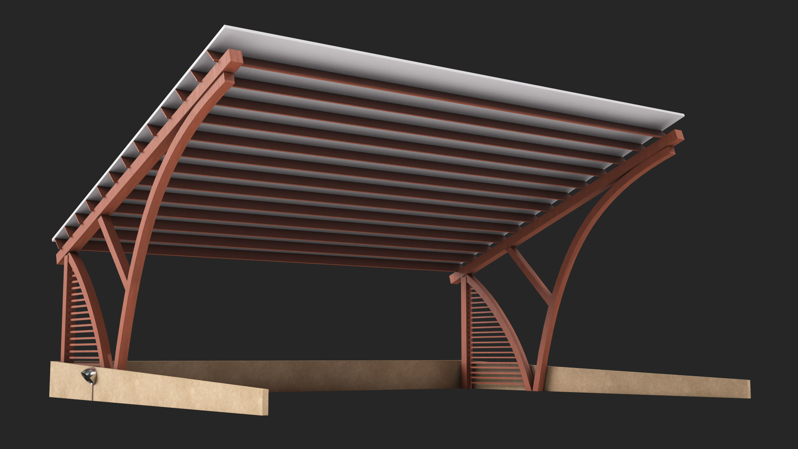 Wooden Car Parking Shed 01 All PBR Unity UE Textures Low-poly 3D model_12