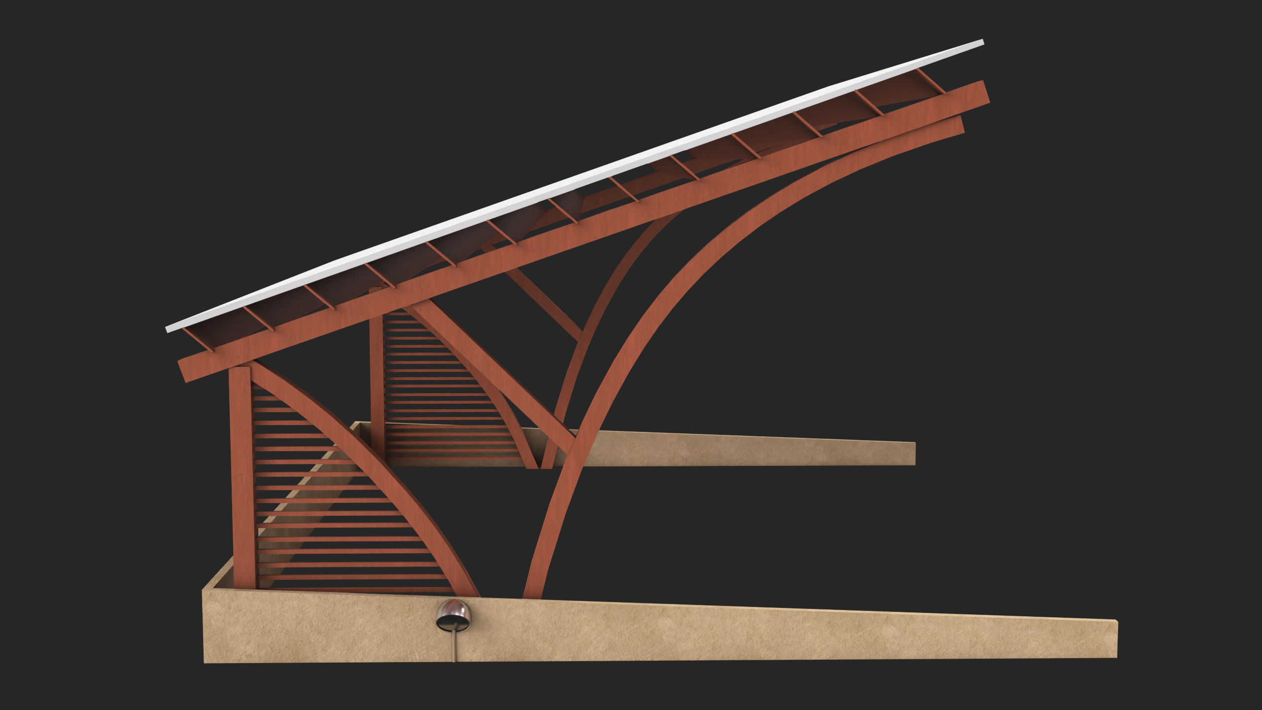 Wooden Car Parking Shed 01 All PBR Unity UE Textures Low-poly 3D model_5
