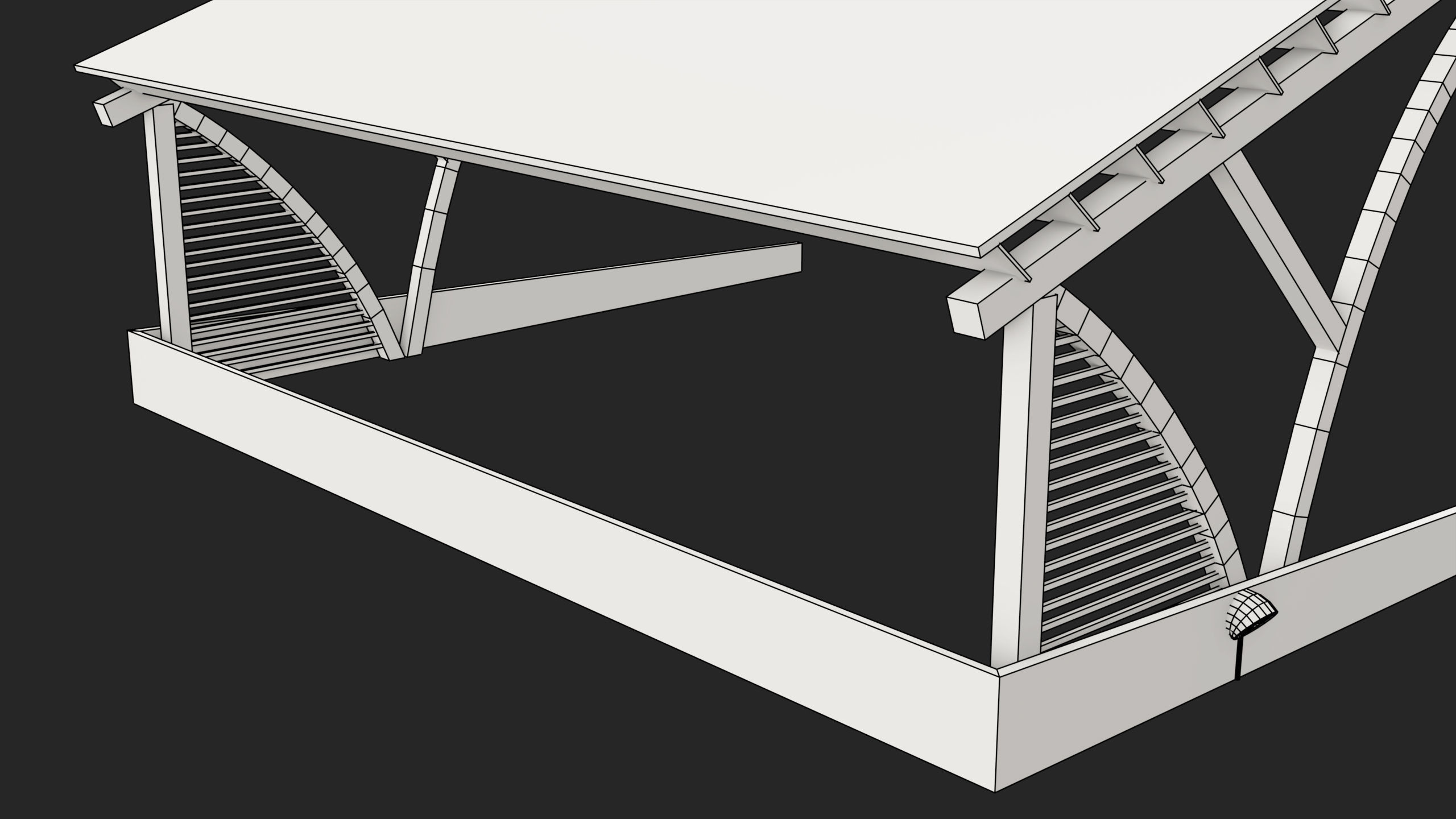 Wooden Car Parking Shed 01 All PBR Unity UE Textures Low-poly 3D model_29