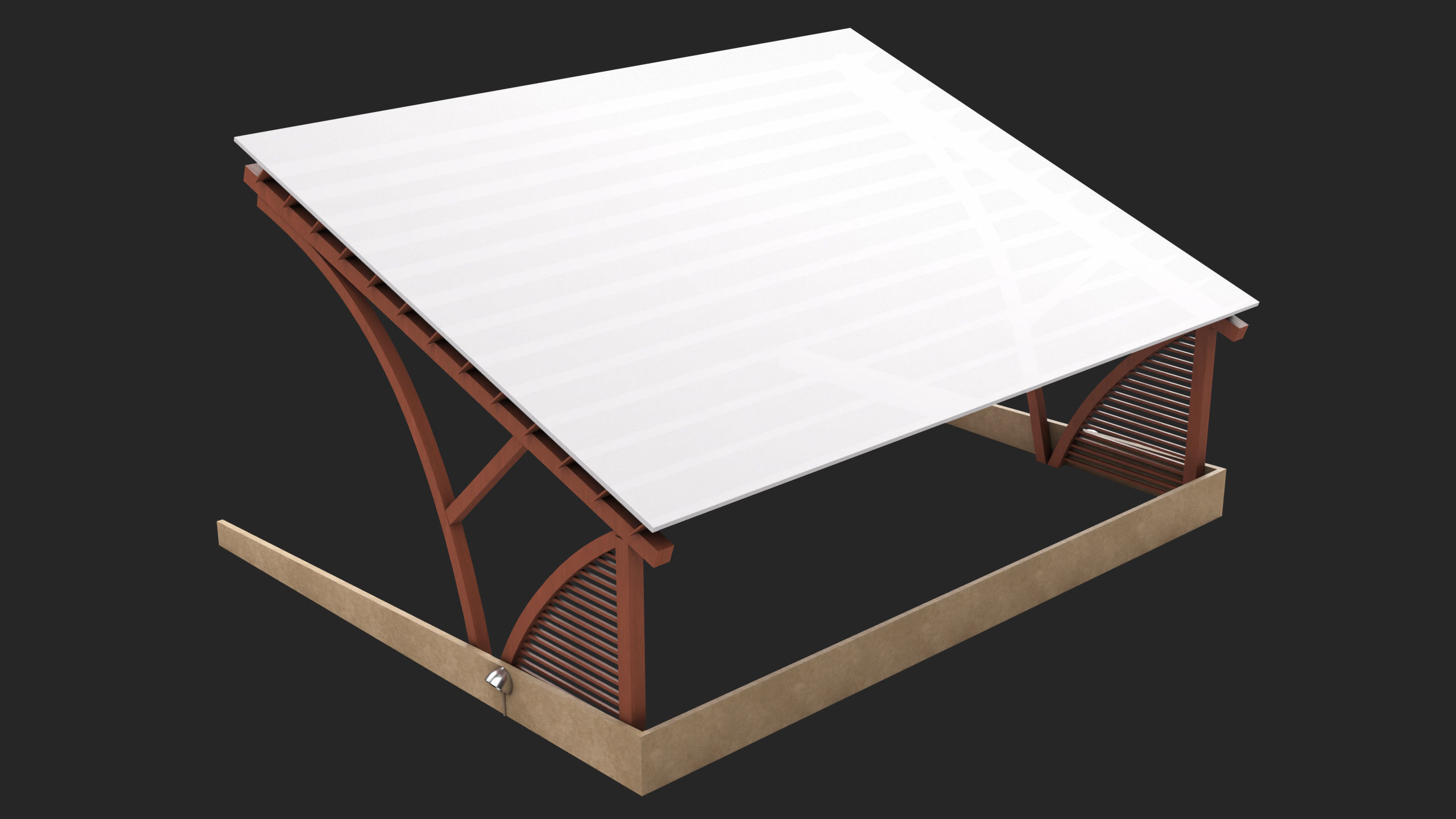 Wooden Car Parking Shed 01 All PBR Unity UE Textures Low-poly 3D model_3