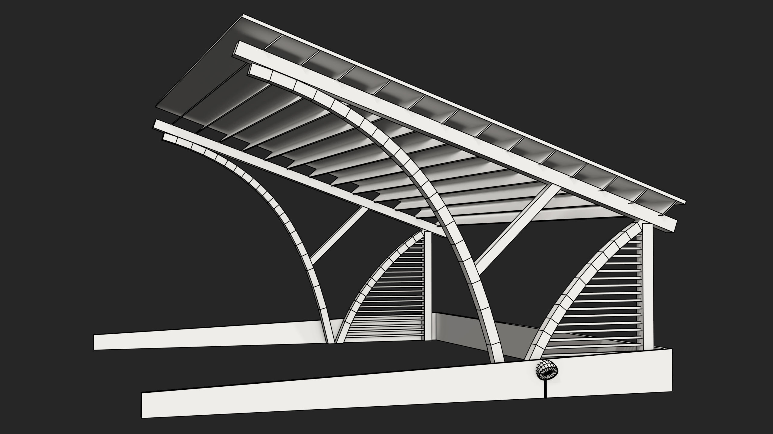 Wooden Car Parking Shed 01 All PBR Unity UE Textures Low-poly 3D model_22