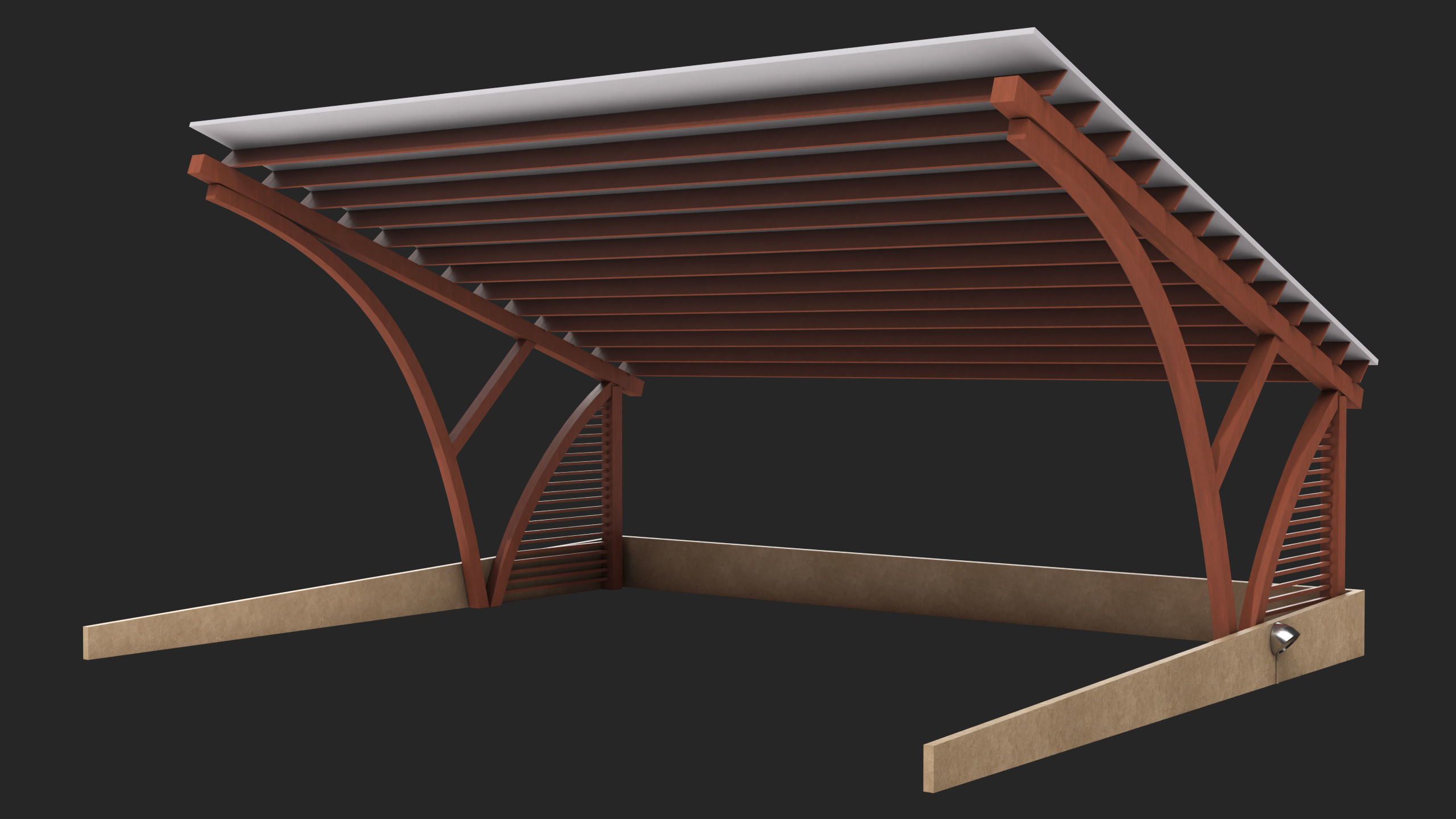 Wooden Car Parking Shed 01 All PBR Unity UE Textures Low-poly 3D model_13