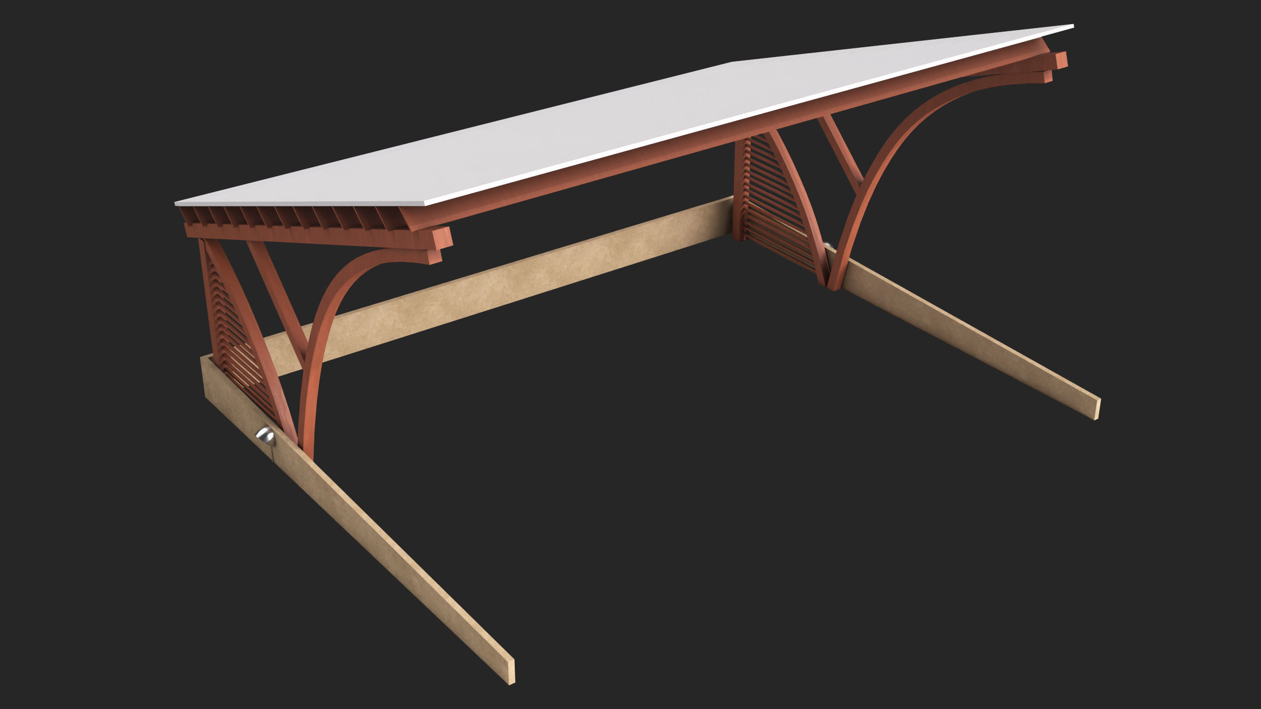 Wooden Car Parking Shed 01 All PBR Unity UE Textures Low-poly 3D model_2