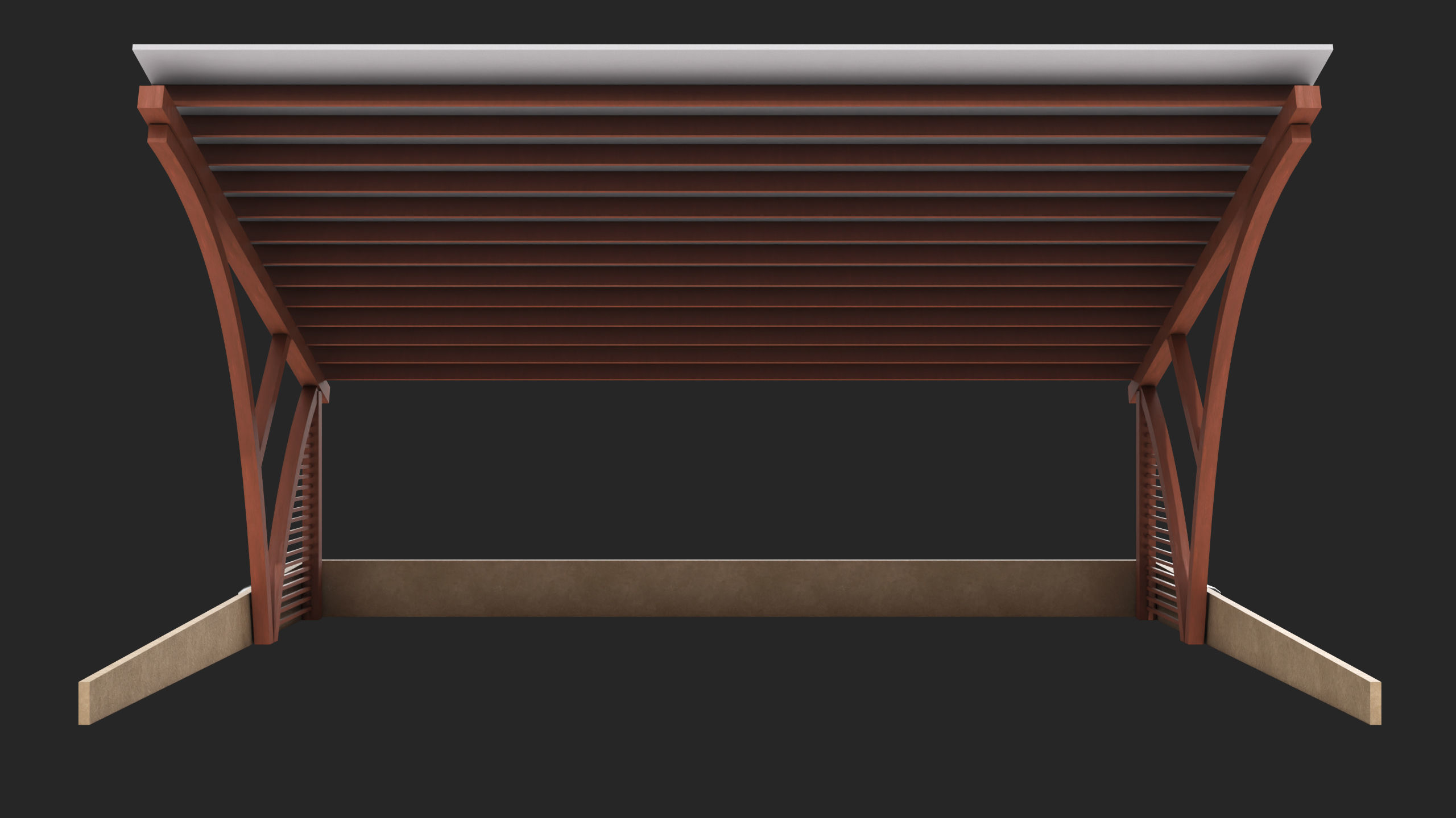 Wooden Car Parking Shed 01 All PBR Unity UE Textures Low-poly 3D model_8