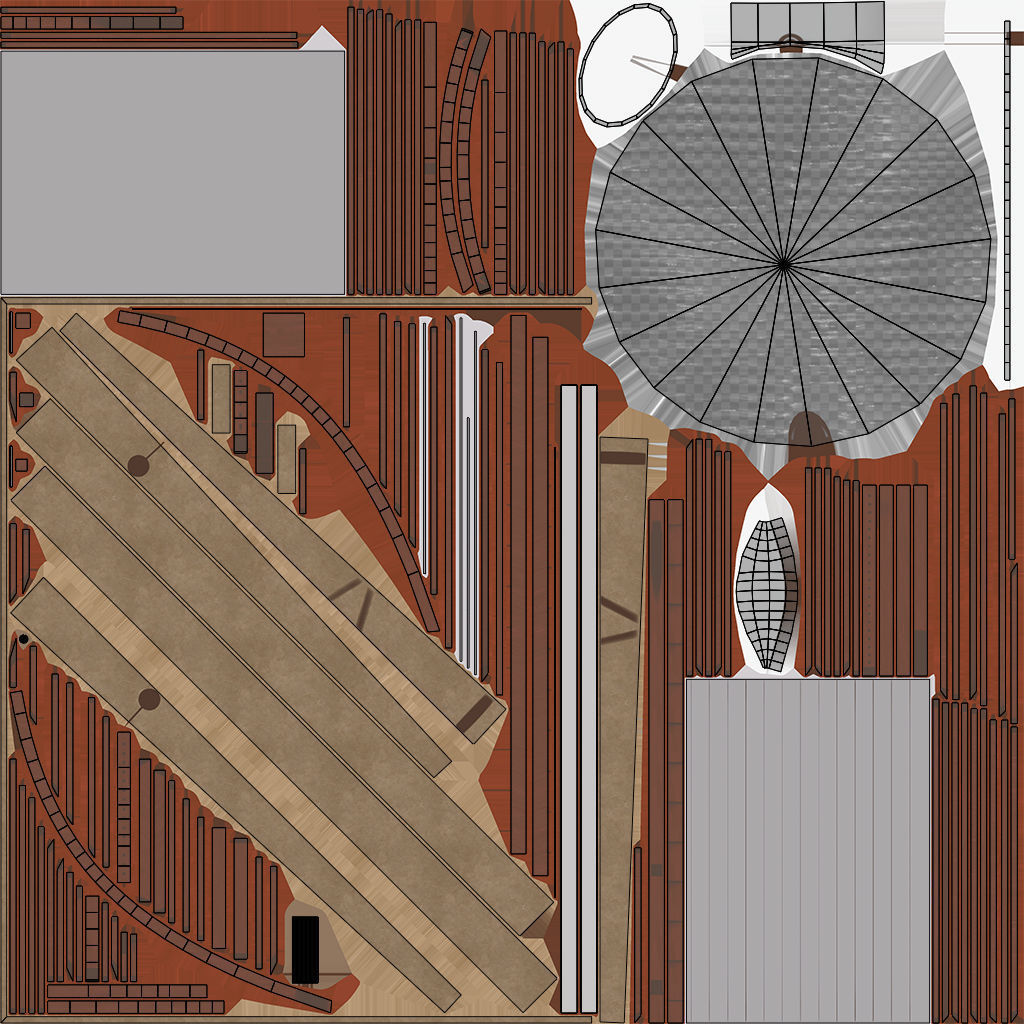 Wooden Car Parking Shed 01 All PBR Unity UE Textures Low-poly 3D model_31