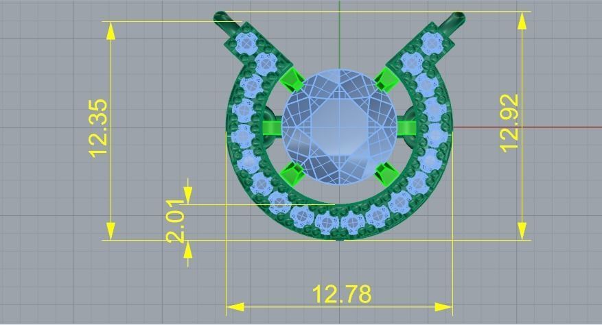 Horseshoe pendant Model 3192 3D print model_6