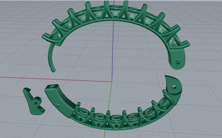 Earrings with lock - ring Model 3189 3D print model_7