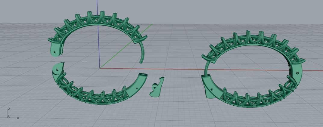 Earrings with lock - ring Model 3189 3D print model_4