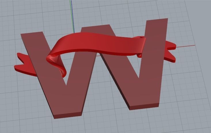 Letter W Model 3187 3D print model_2