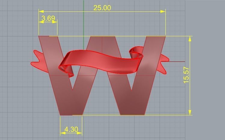 Letter W Model 3187 3D print model_6