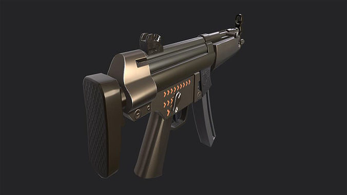 Heckler and Koch MP5 - Asset Model 3D Free low-poly 3D model