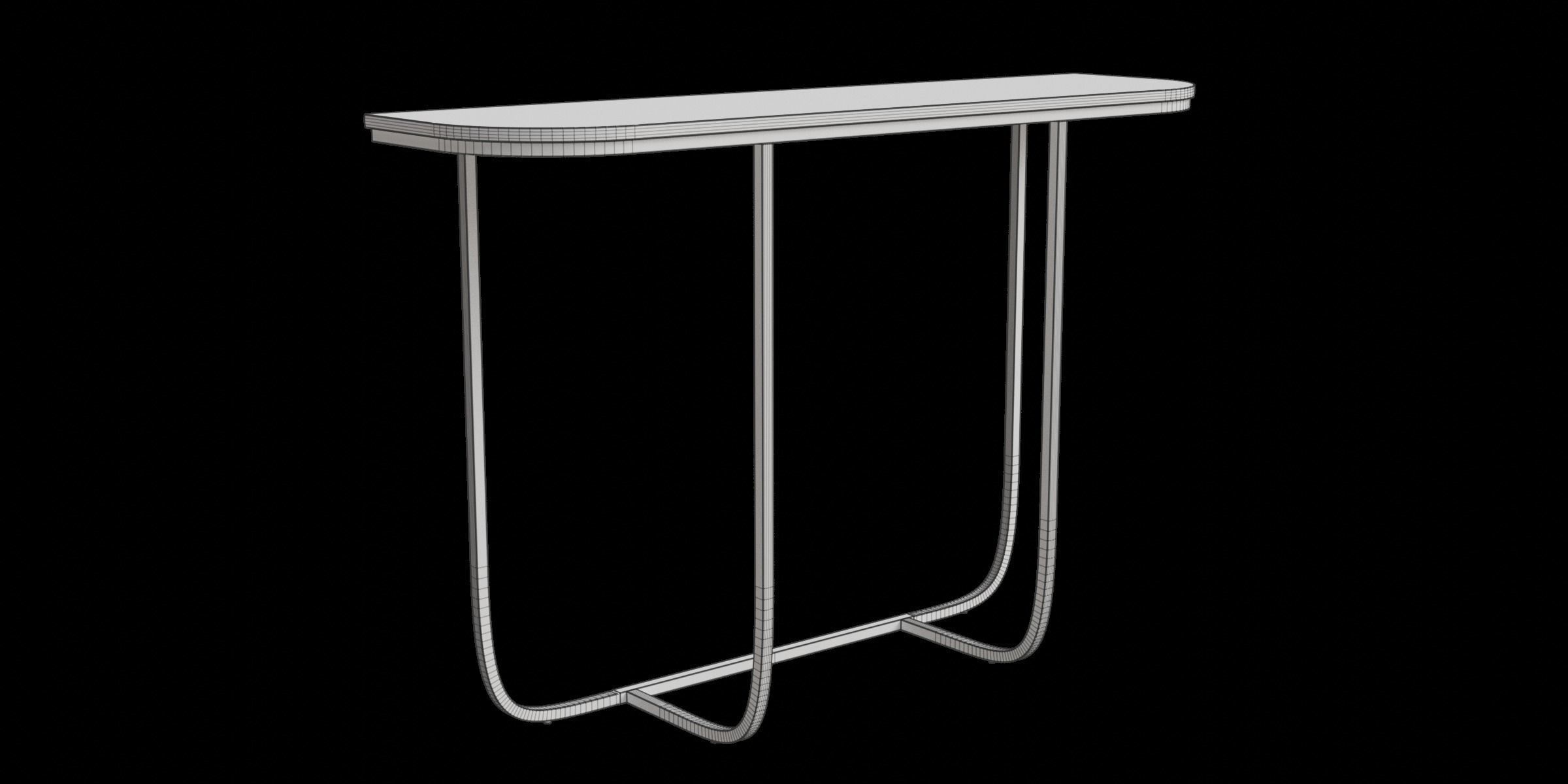 Modern Curved Entryway Console Table 3D model_9