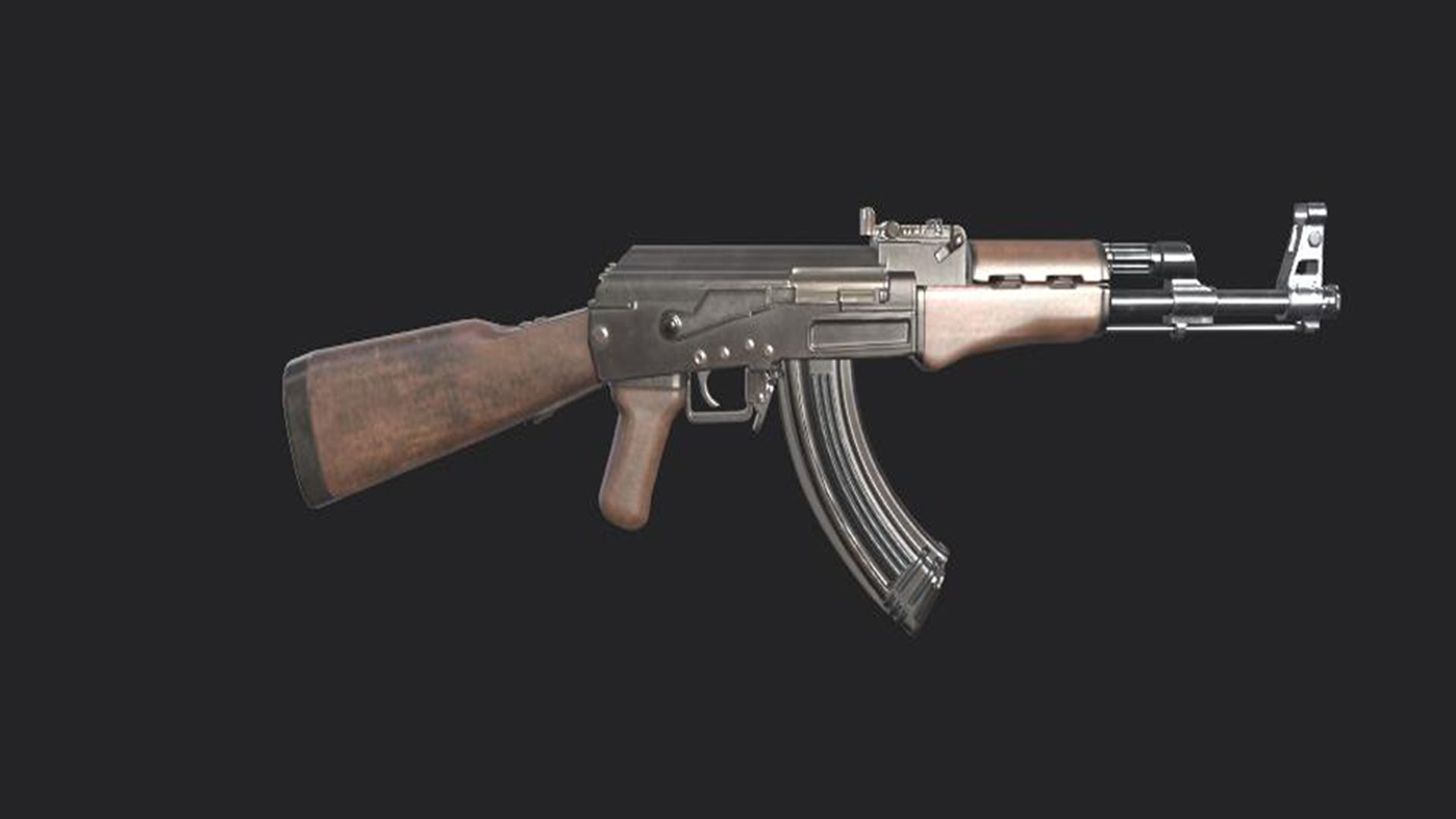 Assault Rifle AK-47 - Asset Weapon  Free low-poly 3D model_6