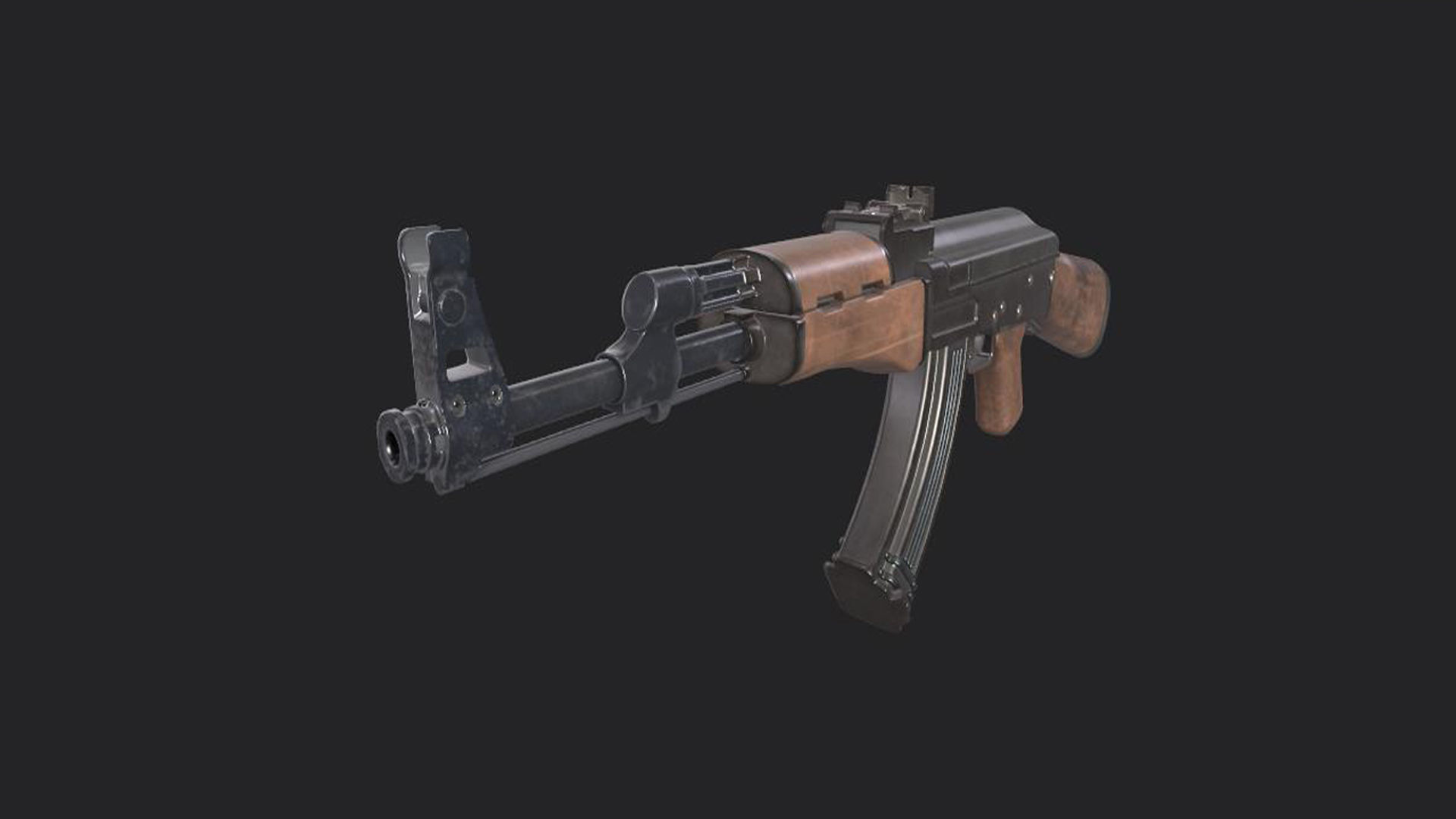 Assault Rifle AK-47 - Asset Weapon  Free low-poly 3D model_2
