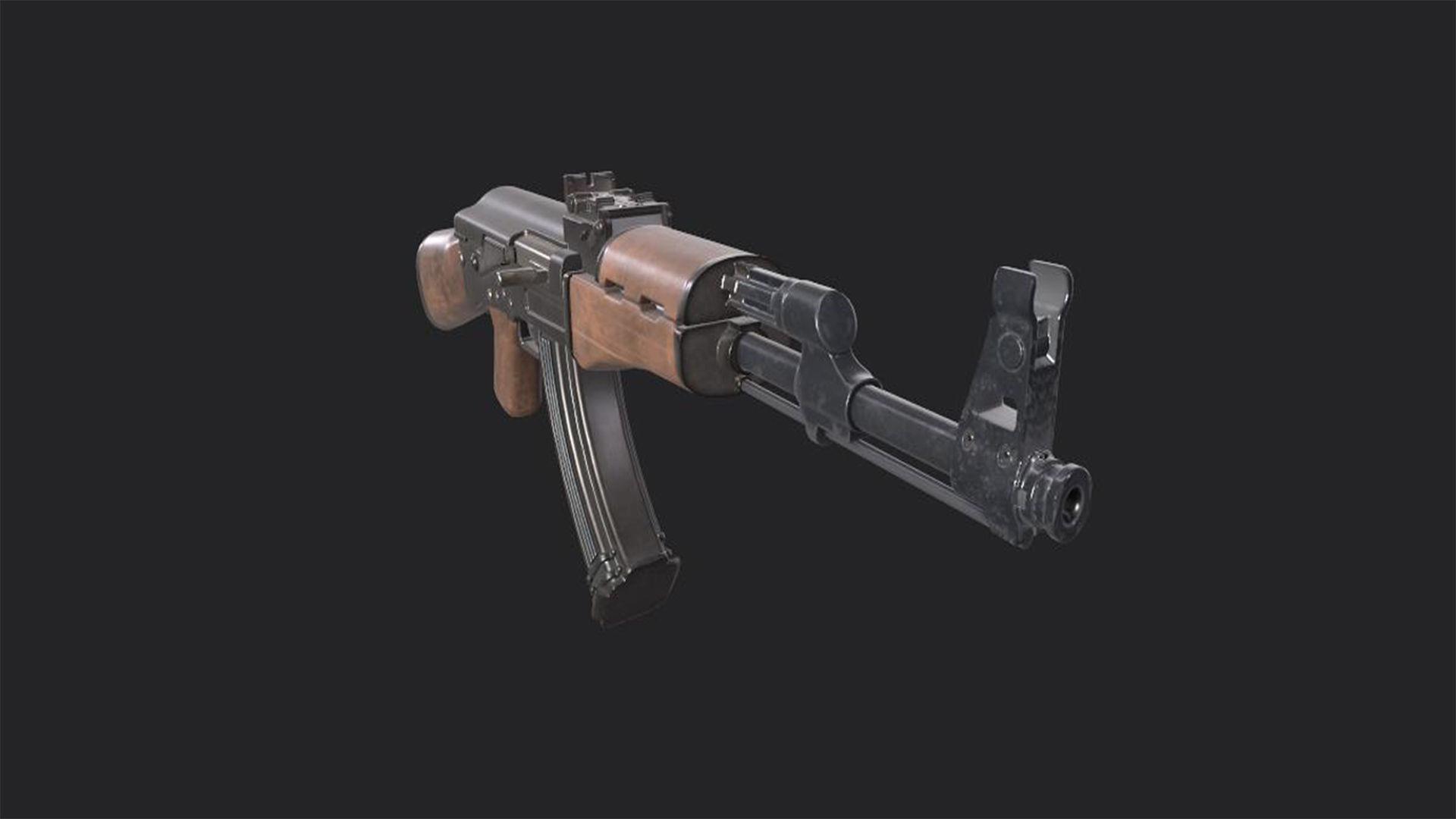 Assault Rifle AK-47 - Asset Weapon  Free low-poly 3D model_1