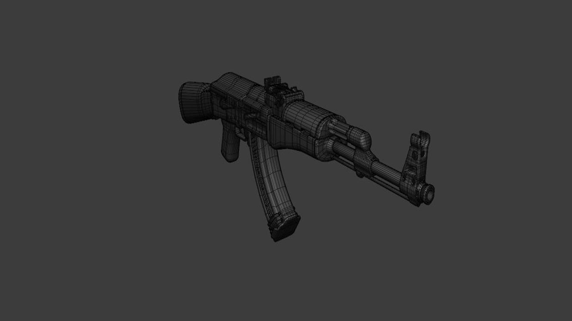Assault Rifle AK-47 - Asset Weapon  Free low-poly 3D model_10