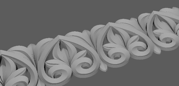 Central decor ornament for furniture 3D model_4