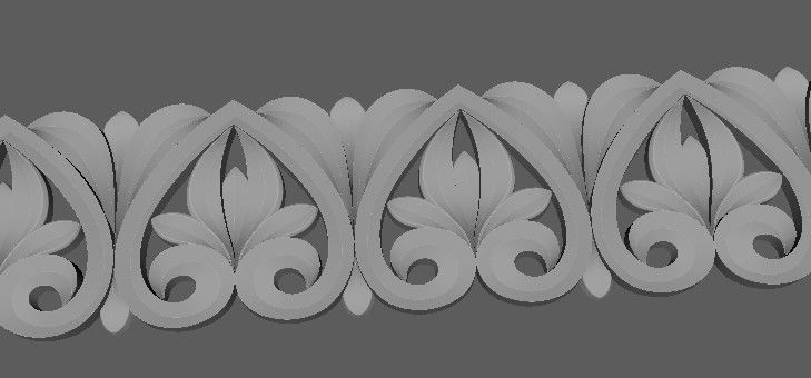 Central decor ornament for furniture 3D model_2