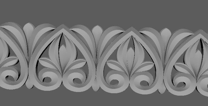 Central decor ornament for furniture 3D model_3