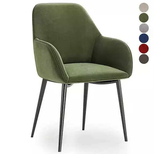 Lynton Fabric Dining Chair 3D model 2