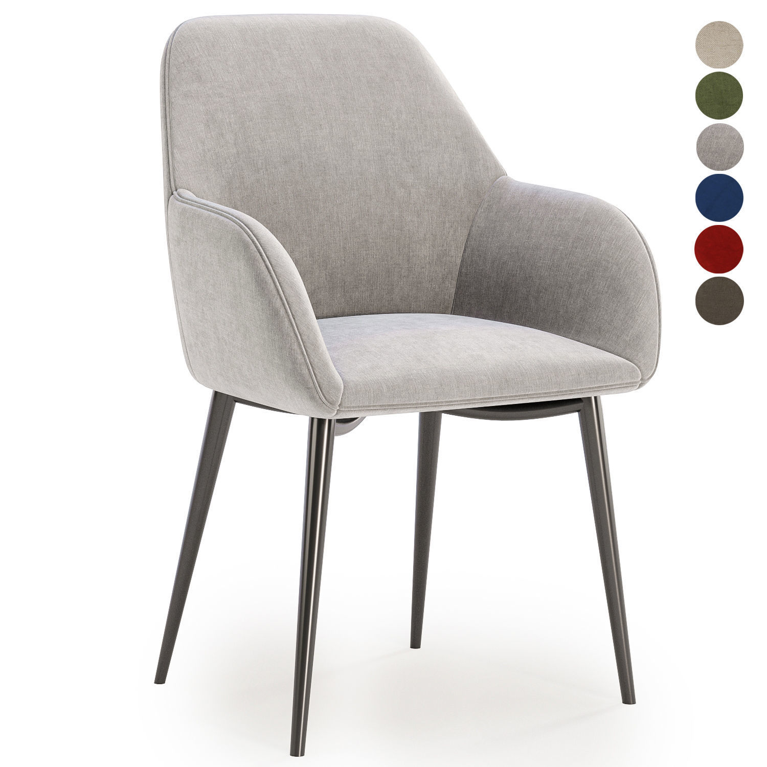 Lynton Fabric Dining Chair 3D model_4