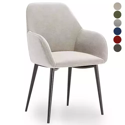 Lynton Fabric Dining Chair 3D model 3