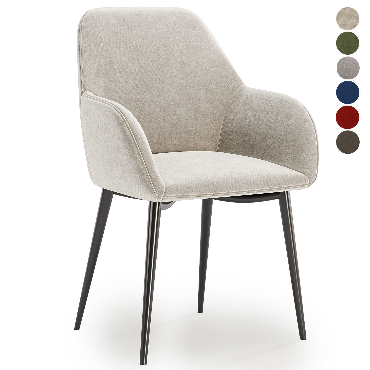 Lynton Fabric Dining Chair 3D model_2