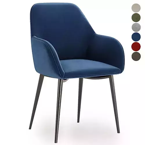 Lynton Fabric Dining Chair 3D model 6