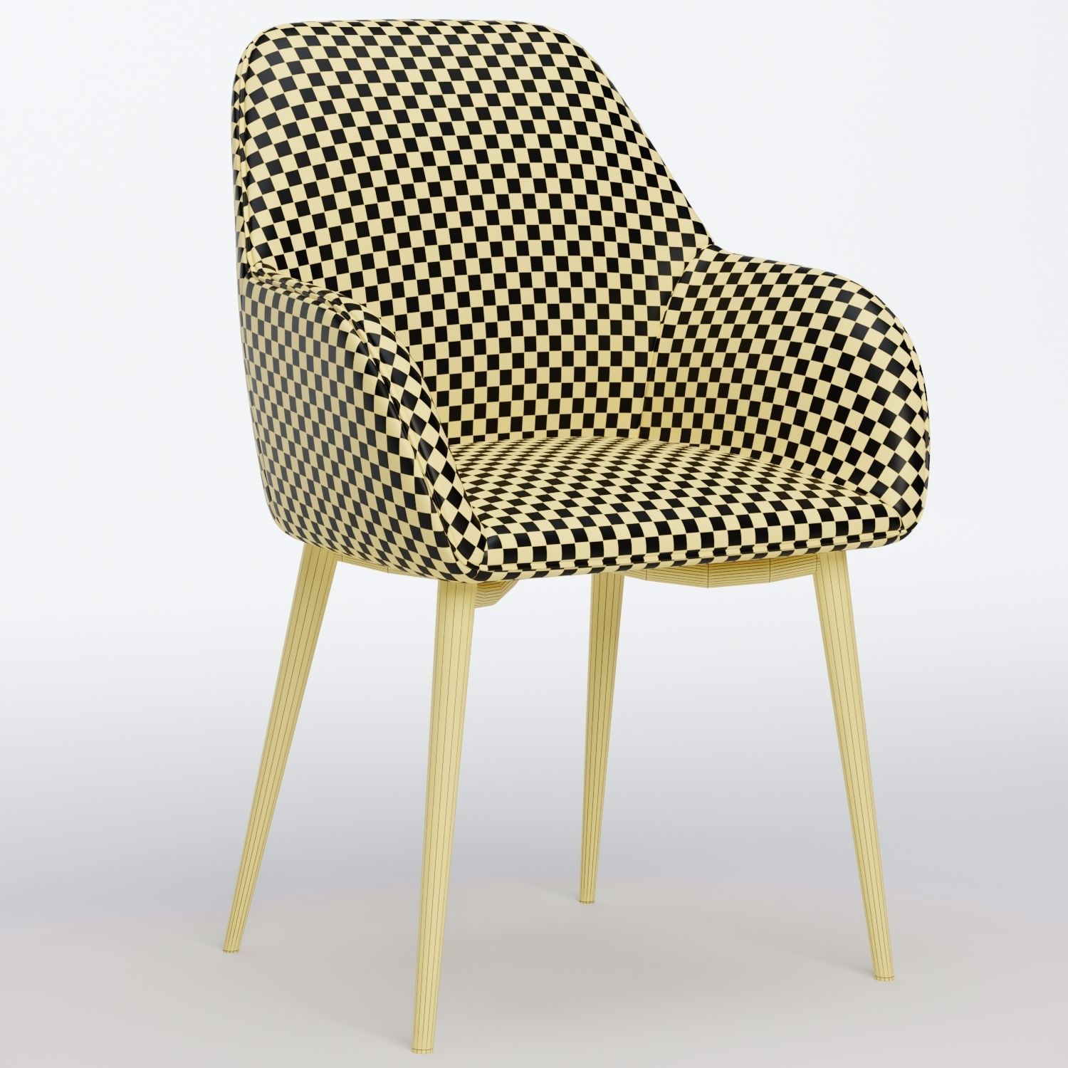 Lynton Fabric Dining Chair 3D model_8
