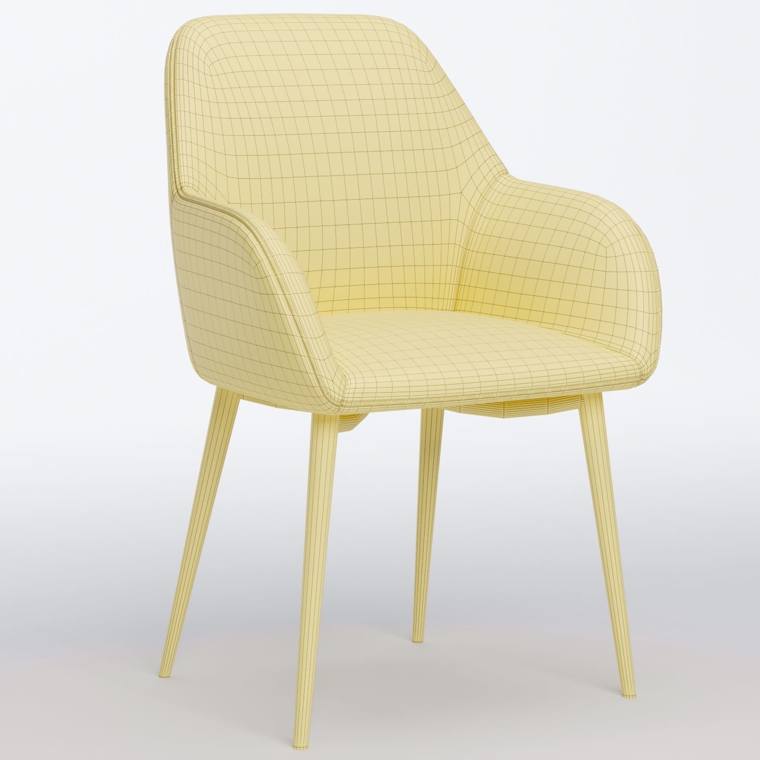 Lynton Fabric Dining Chair 3D model_7