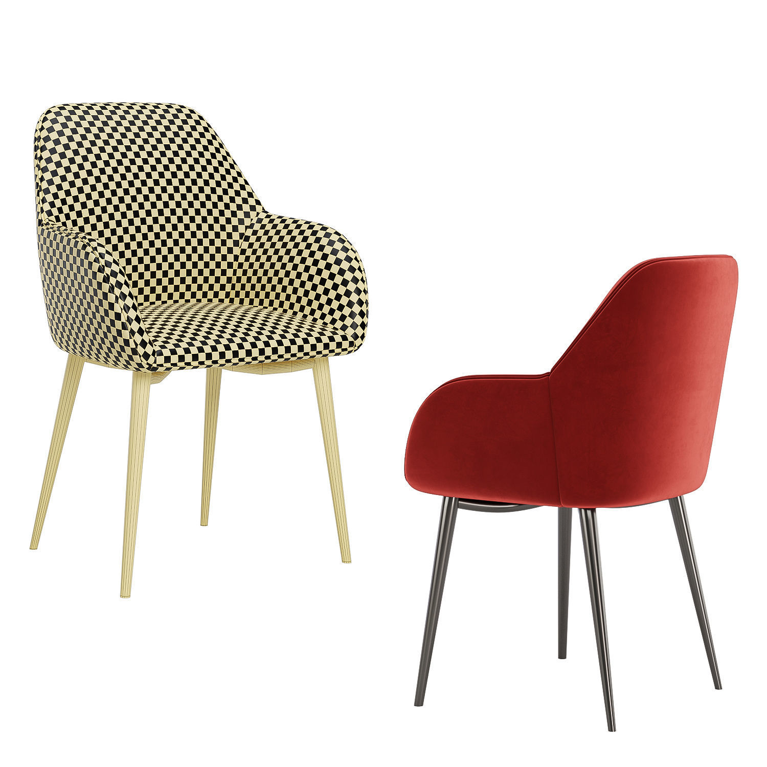 Lynton Fabric Dining Chair 3D model_6