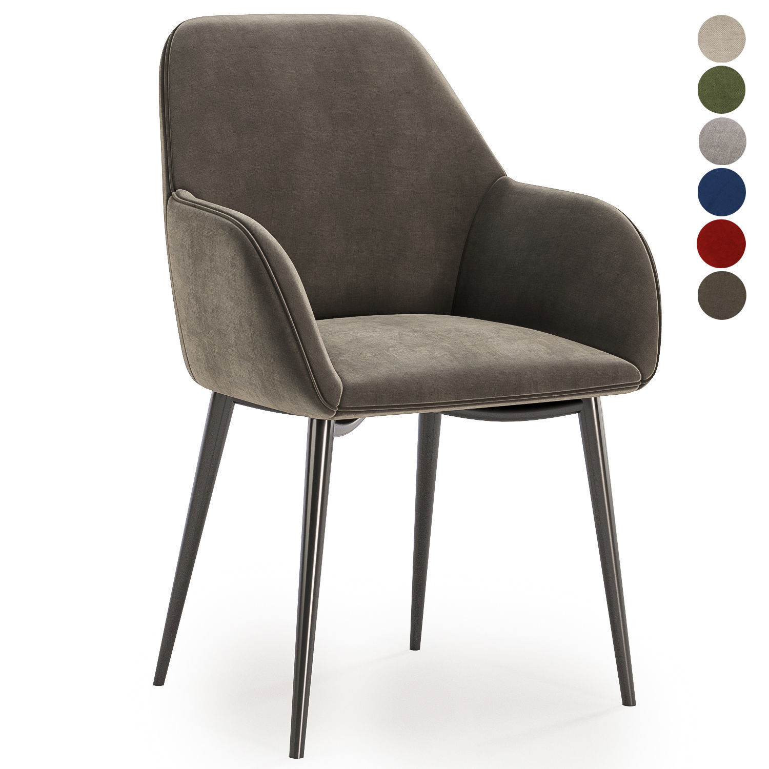 Lynton Fabric Dining Chair 3D model_3