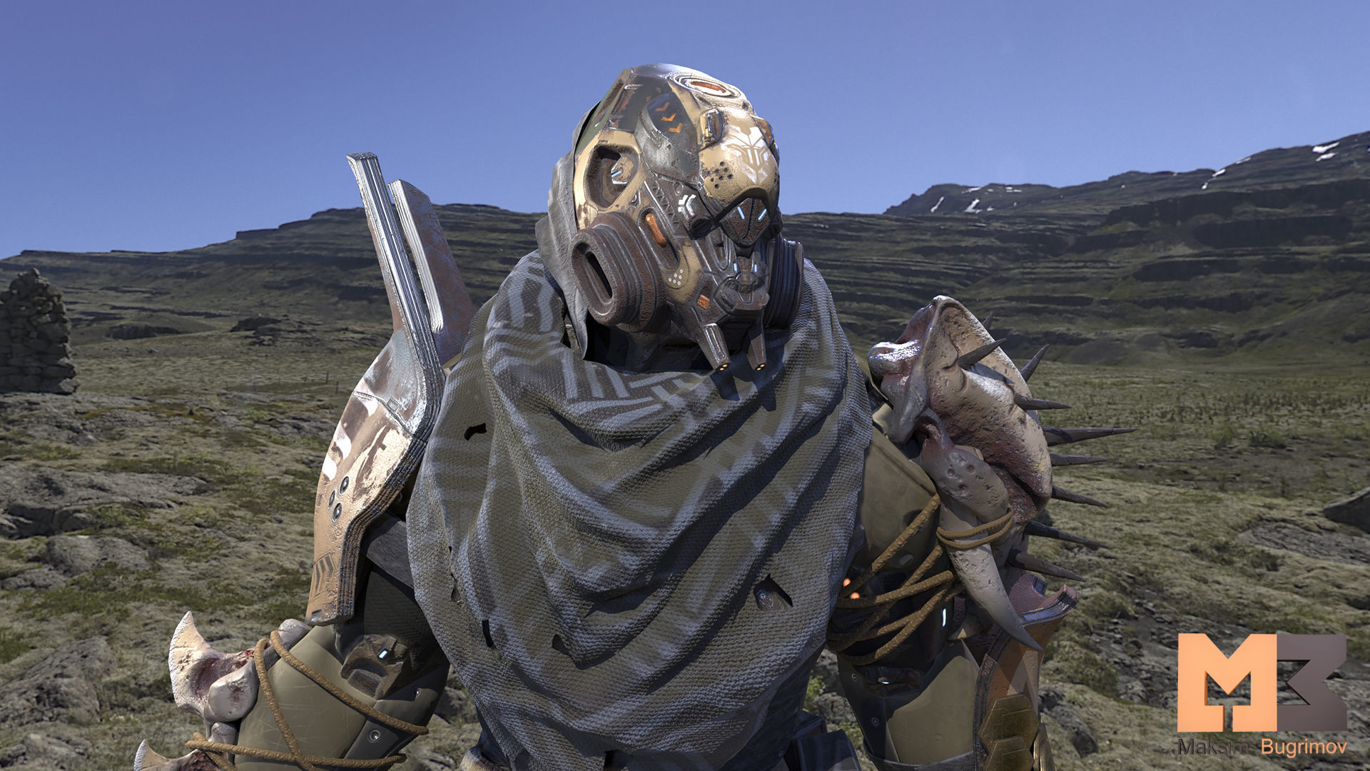 SCI-FI CHARACTER MARAUDER Low-poly 3D model_8