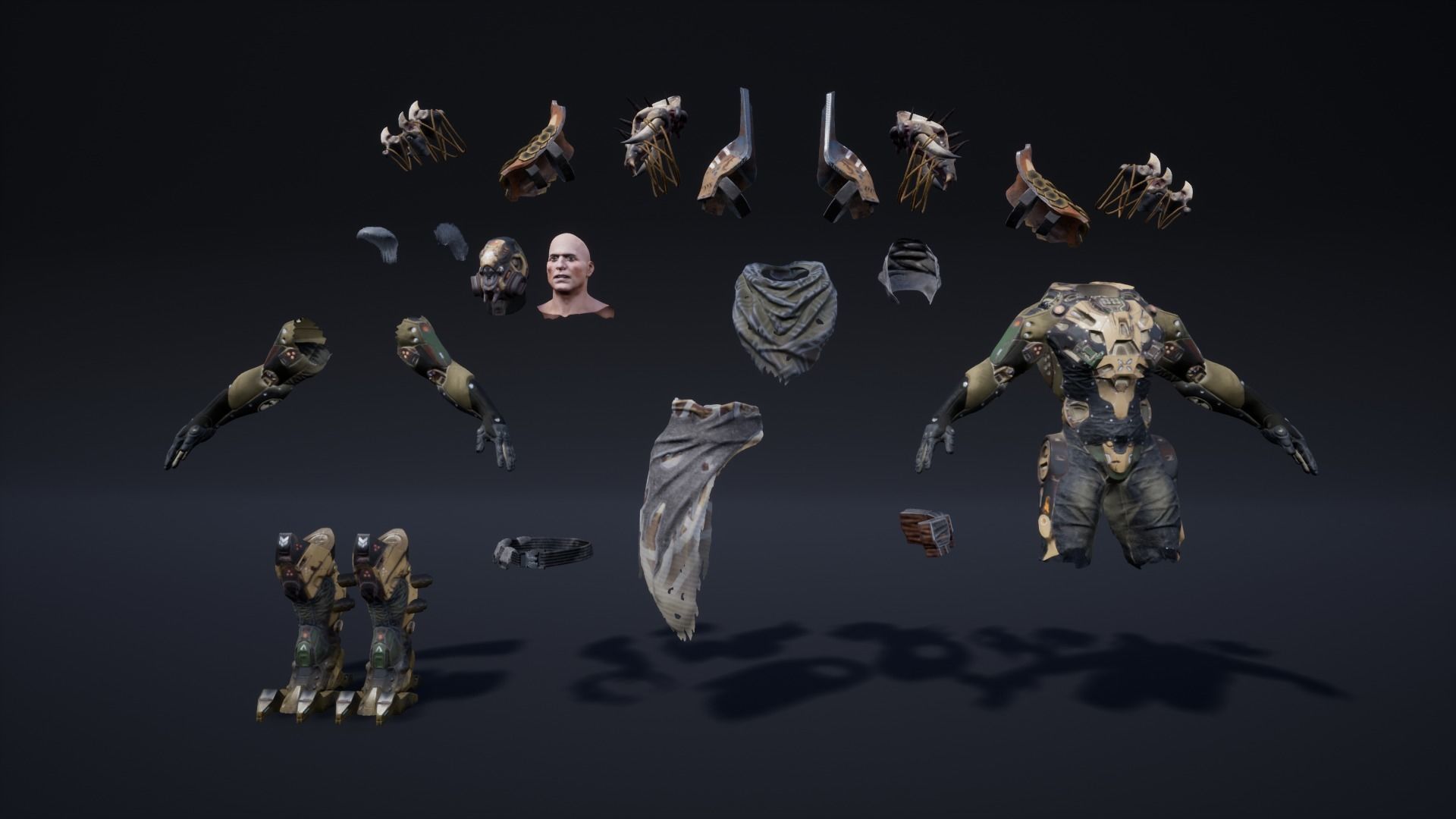 SCI-FI CHARACTER MARAUDER Low-poly 3D model_14