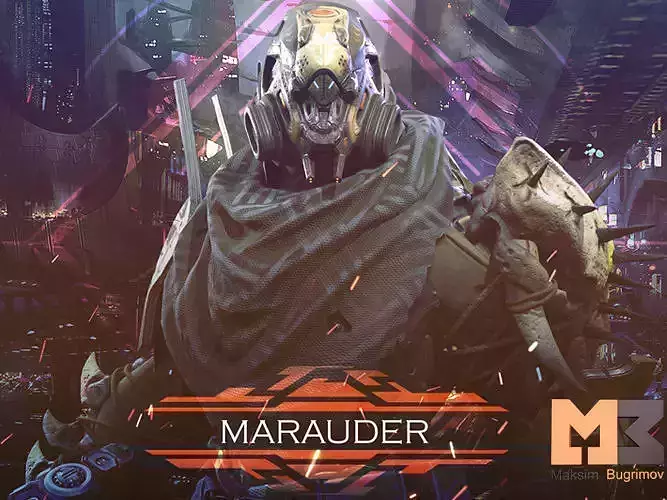 SCI-FI CHARACTER MARAUDER Low-poly 3D model